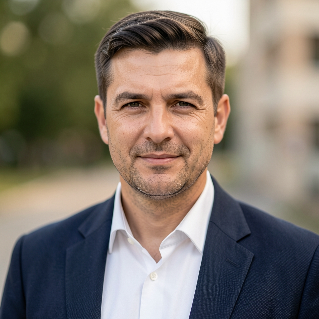 Портрет Немање Петровића, истраживачког новинара, у редакцији са новинама у руци