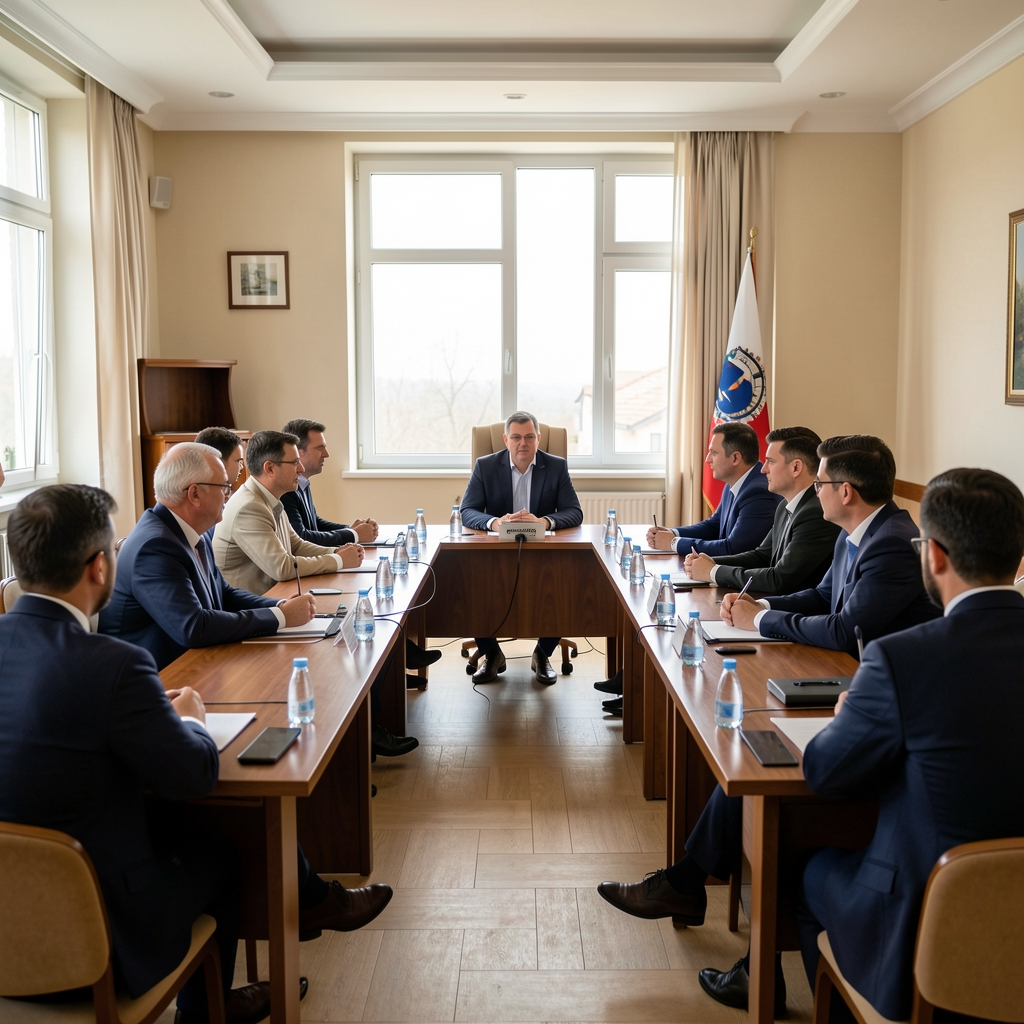 Панел дискусија о медијској регулативи са правницима и уредницима у конференцијској сали у Подгорици
